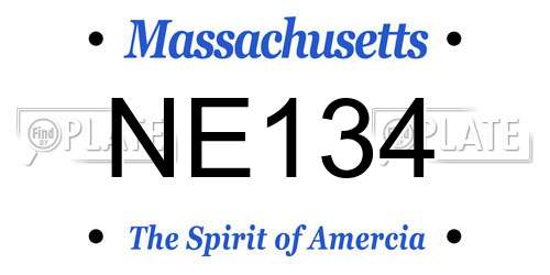 NE134 Massachusetts License Plate