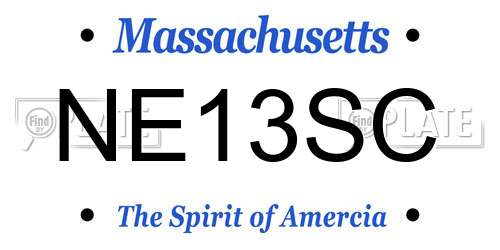 NE13SC Massachusetts License Plate