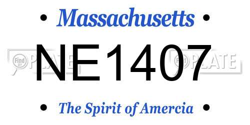 NE1407 Massachusetts License Plate