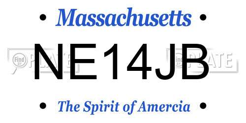 NE14JB Massachusetts License Plate