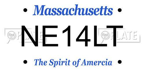 NE14LT Massachusetts License Plate