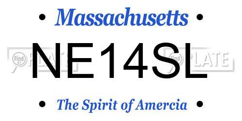 NE14SL Massachusetts License Plate