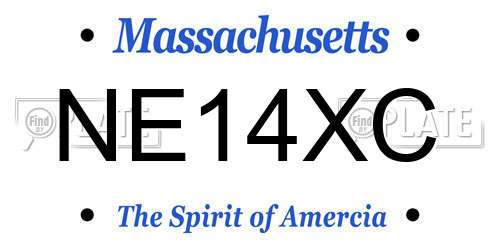 NE14XC Massachusetts License Plate