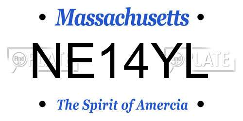 NE14YL Massachusetts License Plate