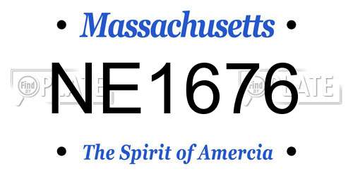 NE1676 Massachusetts License Plate