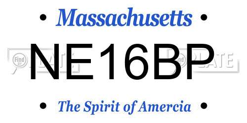 NE16BP Massachusetts License Plate