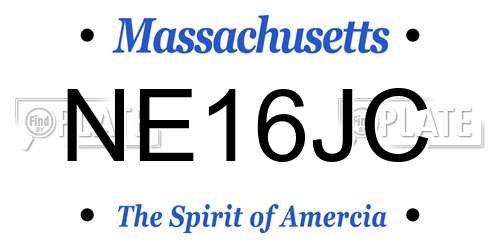 NE16JC Massachusetts License Plate