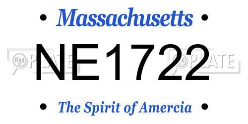 NE1722 Massachusetts License Plate