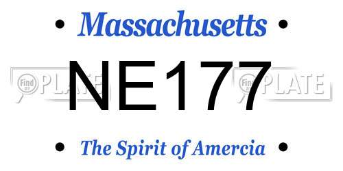 NE177 Massachusetts License Plate