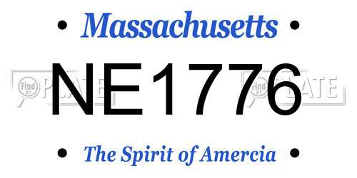 NE1776 Massachusetts License Plate