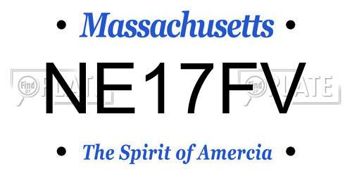 NE17FV Massachusetts License Plate