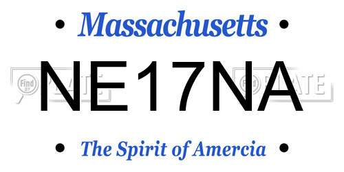 NE17NA Massachusetts License Plate