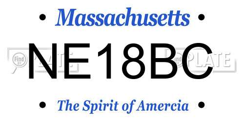 NE18BC Massachusetts License Plate