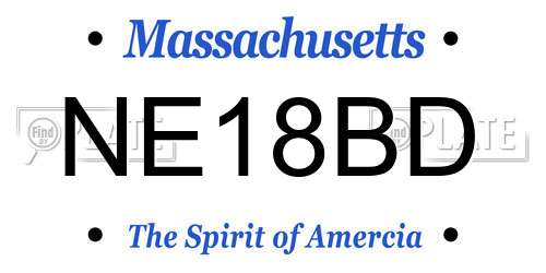 NE18BD Massachusetts License Plate