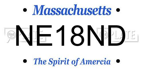 NE18ND Massachusetts License Plate