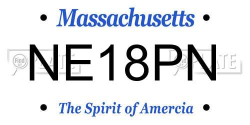 NE18PN Massachusetts License Plate
