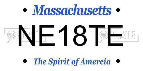 NE18TE Massachusetts License Plate