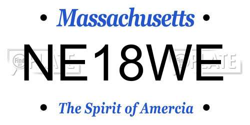 NE18WE Massachusetts License Plate