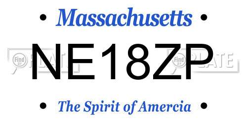NE18ZP Massachusetts License Plate
