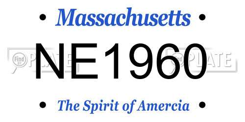 NE1960 Massachusetts License Plate