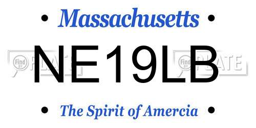 NE19LB Massachusetts License Plate