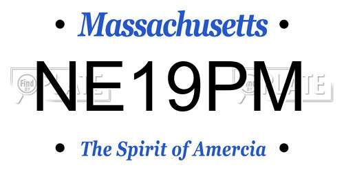 NE19PM Massachusetts License Plate