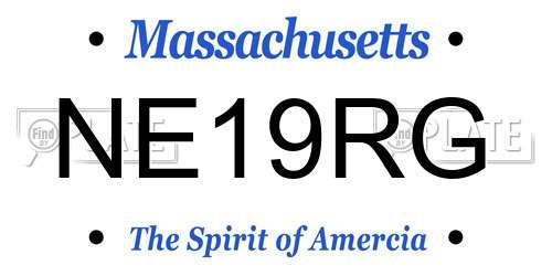 NE19RG Massachusetts License Plate