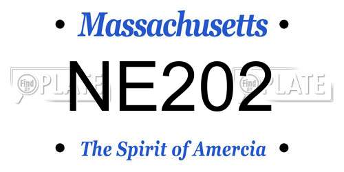 NE202 Massachusetts License Plate