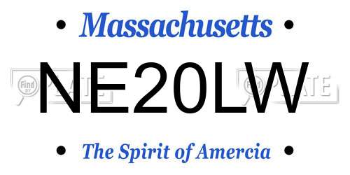 NE20LW Massachusetts License Plate