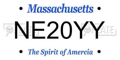 NE20YY Massachusetts License Plate