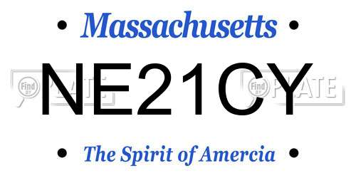 NE21CY Massachusetts License Plate