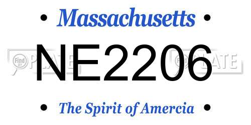 NE2206 Massachusetts License Plate
