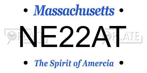 NE22AT Massachusetts License Plate