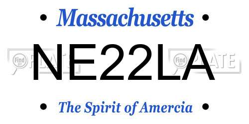 NE22LA Massachusetts License Plate