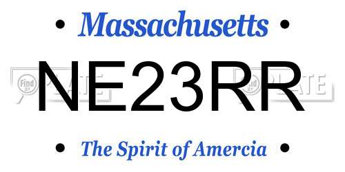 NE23RR Massachusetts License Plate