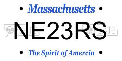 NE23RS Massachusetts License Plate