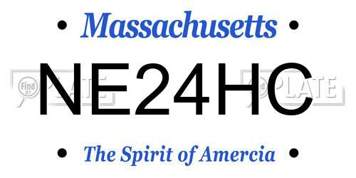 NE24HC Massachusetts License Plate