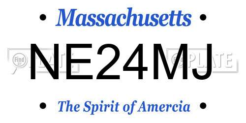 NE24MJ Massachusetts License Plate