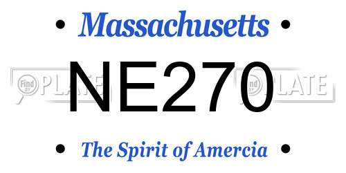 NE270 Massachusetts License Plate