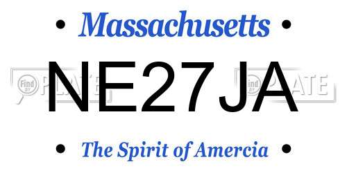 NE27JA Massachusetts License Plate