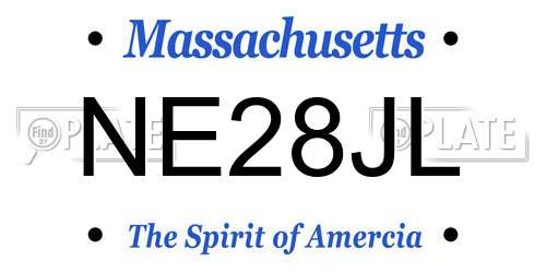 NE28JL Massachusetts License Plate