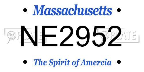 NE2952 Massachusetts License Plate