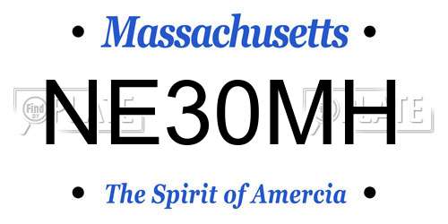 NE30MH Massachusetts License Plate