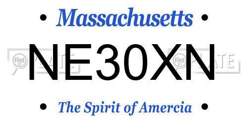 NE30XN Massachusetts License Plate