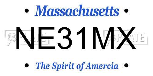 NE31MX Massachusetts License Plate