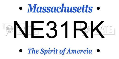 NE31RK Massachusetts License Plate