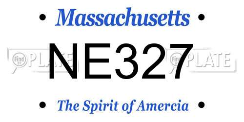 NE327 Massachusetts License Plate
