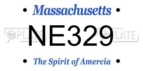 NE329 Massachusetts License Plate