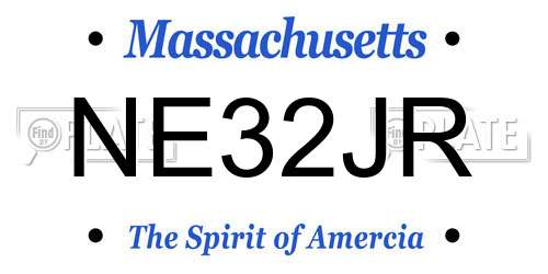 NE32JR Massachusetts License Plate