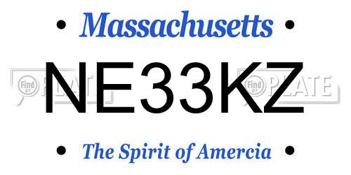 NE33KZ Massachusetts License Plate